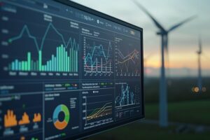 ecran numerique avec un suivi en temps reel des kpi de production d'energie